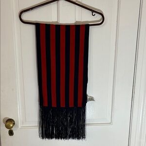 Banana Republic Red and Black Scarf with Fringe